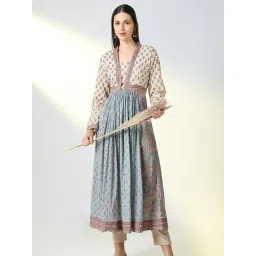 showoffff Showoff Grey Cotton Regular Fit Floral Kurta-picture-39