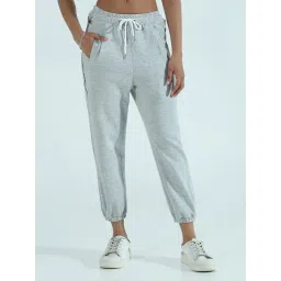 showoffff Showoff Grey Cotton Slim Fit Joggers-picture-38