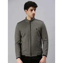 showoffff SHOWOFF Grey Cotton Slim Fit Self Pattern Jackets-picture-33