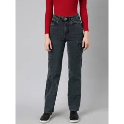 showoffff SHOWOFF Grey Denim Relaxed Fit Mid Rise Cargo Jeans-picture-35