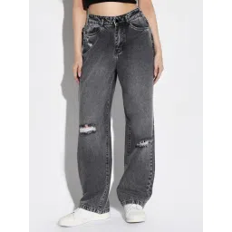 showoffff SHOWOFF Grey Denim Straight Fit Mid RIse Jeans-picture-24