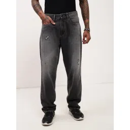 showoffff Showoff Grey Loose Fit Distressed Jeans-picture-36