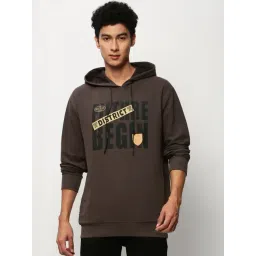 showoffff SHOWOFF Grey Slim Fit Printed Hooded Sweatshirt-picture-24