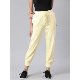 showoffff SHOWOFF Light Yellow Cotton Blend Regular Fit Mid Rise Joggers-picture-21