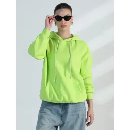 showoffff Showoff Lime Green Cotton Relaxed Fit Hoodie-picture-31