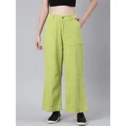 showoffff SHOWOFF Lime Green Denim Relaxed Fit Mid Rise Jeans-picture-24