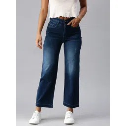 showoffff SHOWOFF Low Distress Blue Wide Leg Denim Jeans-picture-44