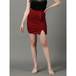 showoffff SHOWOFF Maroon Regular Fit Skirt-picture-23