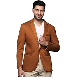 showoffff SHOWOFF Men's Camel Brown Solid Single-Breasted Blazer-LBR-4500_CamelBrown-picture-52
