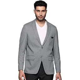 showoffff SHOWOFF Men's Grey Solid Single Breasted Blazer-EX-3009-1_Grey-picture-24