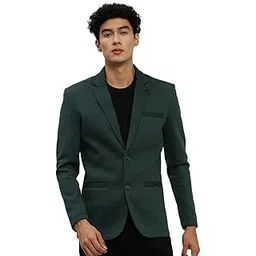 showoffff SHOWOFF Men's Notched Lapel Green Single-Breasted Slim Fit Blazer-AR-59_Green-picture-12