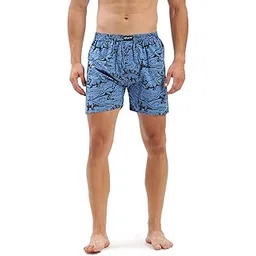 showoffff SHOWOFF Men's Printed Blue Cotton Slim Fit Boxer-142_Blue-picture-13