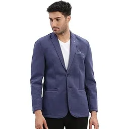 showoffff SHOWOFF Men's Solid Notched Lapel Blue Single Breasted Blazer-EX-MettyC_Blue-picture-15