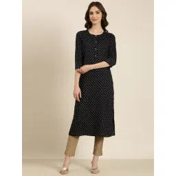 showoffff SHOWOFF Navy Cotton Printed Kurta-picture-27