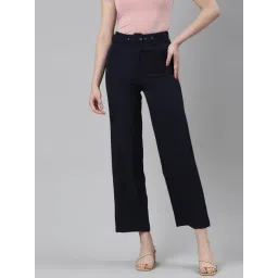 showoffff SHOWOFF Navy Straight Fit Mid Rise Trousers-picture-40