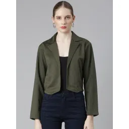 showoffff SHOWOFF Olive Cotton Regular Fit Shrug-picture-46