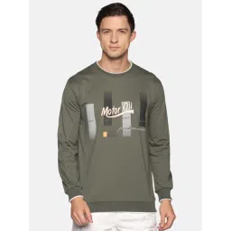 showoffff SHOWOFF Olive Cotton Slim Fit Printed Sweatshirt-picture-40