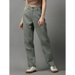 showoffff SHOWOFF Olive Green Cotton Solid Mid Rise Jeans-picture-16