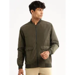 showoffff SHOWOFF Olive Slim Fit Bomber Jacket-picture-29