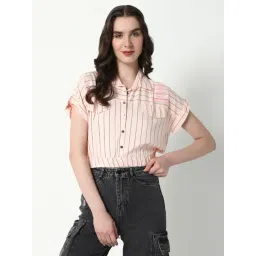 showoffff SHOWOFF Peach Striped Crop Top-picture-11