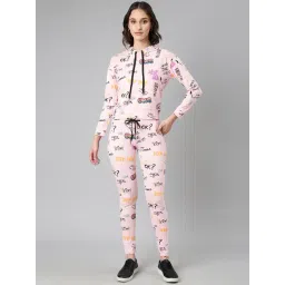 showoffff SHOWOFF Pink Cotton Blend Printed Tracksuit-picture-38