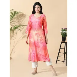 showoffff SHOWOFF Pink Cotton Floral Kurta-picture-41