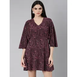 showoffff SHOWOFF Pink Knitted Regular Fit A Line Dress-picture-14