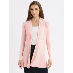 showoffff SHOWOFF Pink Self Design Long Shrug-picture-24