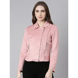 showoffff SHOWOFF Pink Suede Regular Fit Tailored Jacket-picture-39