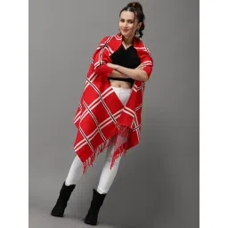 showoffff SHOWOFF Red Checks Poncho-picture-32