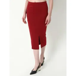 showoffff Showoff Red Cotton Blend Regular Fit Skirt-picture-46
