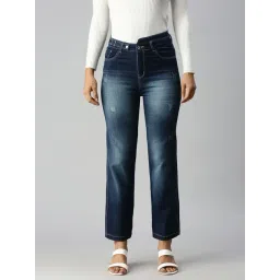 showoffff SHOWOFF Straight Fit Low Distress Blue Jeans-picture-13