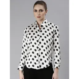 showoffff SHOWOFF White & Black Polka Dot Shirt-picture-14