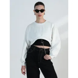 showoffff Showoff White Cotton Relaxed Fit Crop Top With Inner Tank Top-picture-39