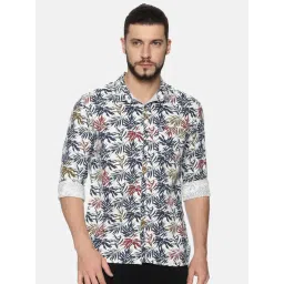showoffff SHOWOFF White Cotton Slim Fit Printed Shirt-picture-23