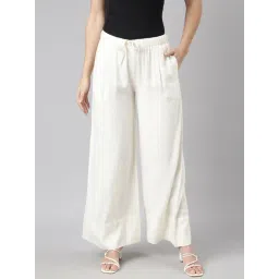 showoffff SHOWOFF White Regular Fit Mid Rise Palazzos-picture-13