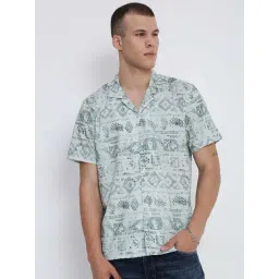 showoffff Showoff White Relaxed Fit Geometric Print Shirt-picture-36