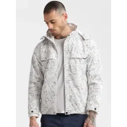 showoffff Showoff White Slim Fit Printed Hooded Jacket-picture-14