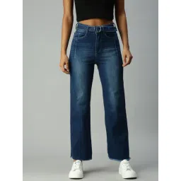 showoffff SHOWOFF Wide Leg Low Distress Blue Jeans-picture-31