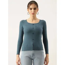 showoffff SHOWOFF Women's Teal Solid Top-picture-25