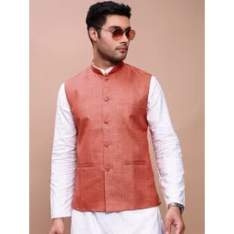 SHOWOFFFF Slim Fit Mandarin Collar Nehru Jacket-picture-30
