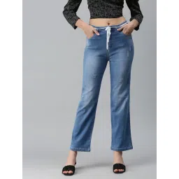 SHOWOFFFF Straight Fit Mildly Distressed Blue Jeans-picture-17