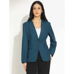 Showoffff Teal Regular Fit Blazer-picture-27