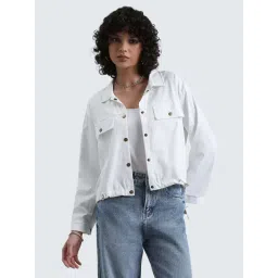 Showoffff White Cotton Regular Fit Jacket-picture-30
