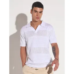 SHOWOFFFF White Cotton Regular Fit Polo T-Shirt-picture-26