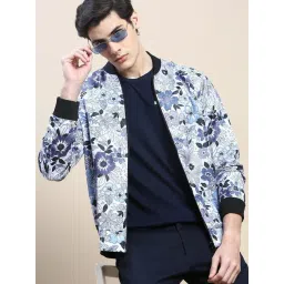 SHOWOFFFF White Nylon Slim Fit Printed Jacket-picture-13