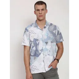 SHOWOFFFF White Relaxed Fit Floral Print Shirt-picture-21