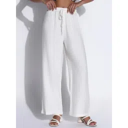 SHOWOFFFF White Relaxed Fit Trousers-picture-45