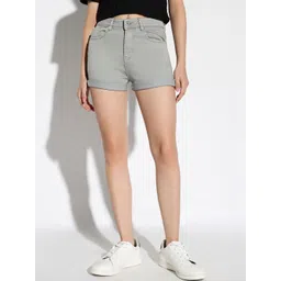 SHOWOFFFF Women Slim Fit Denim Denim Shorts-image-48