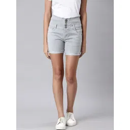 SHOWOFFFF Women Slim Fit Denim Denim Shorts-image-49
